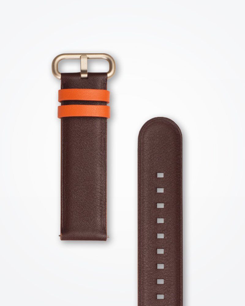 Active Leather Dress Brown Orange